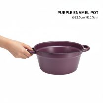 Artikel Emmer met handvatten, metalen plantenbak, paars, Ø22,5 cm, H10,5 cm