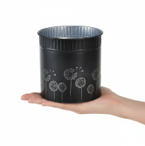 Artikel Bloempot met paardenbloemmotief, zwart, Ø15,5 cm H15,5 cm