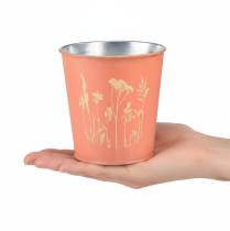 Artikel Bloempot Abrikooskleurig, metalen plantenbak Ø11,5cm H11,5cm