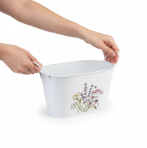 Artikel Metalen bloemenkom, plantenbak, bloempot, 27×16×15,5 cm