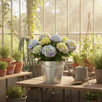 Artikel Metalen bloempot met handvatten, decoratieve emmer, Ø16cm H15cm