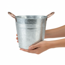 Artikel Bloempot met handvatten, metalen decoratie, Ø19cm H17cm