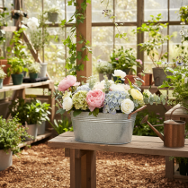 Artikel Bloempot met handvatten, decoratieve schaal, metaal, 17,5 × 12 × 9 cm