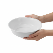 Artikel Metalen kom, wit, met emaille-look, Ø25cm, H7cm