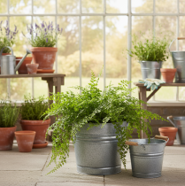 Artikel Vintage decoratieve metalen emmer/plantenpot, Ø22cm, H20cm