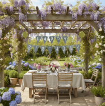 Artikel Verjaardagsdecoratie slinger van vilt, grijs en groen, 300 cm