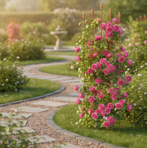 Artikel Klimrek met hartmotief, een romantisch ogend klimhulpmiddel voor tuinpaden of terrassen, 101 cm.