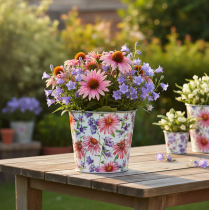 Artikel Bloempot, lentedecoratie, plantenbak, metaal, Ø12cm, H10.5cm