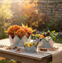 Artikel Decoratieve schaal, metalen schaal met kroon Ø26,5/22,5/19 cm, set van 3