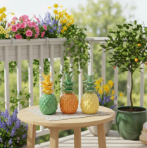 Artikel Decoratieve ananas van keramiek, kleurrijke keramische decoratie, diverse kleuren, 17 cm, 3 stuks
