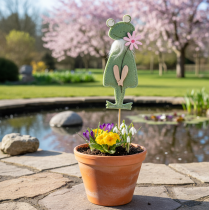 Artikel Decoratieve plantenstekers in de vorm van vilten kikkers – Lenteachtige plantenstekers voor bloemen en arrangementen, 10 cm, 12 stuks