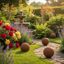 Artikel Tuinbol, decoratief gazonornament, tijdloze blikvanger voor de tuin, 10 cm, 4 stuks