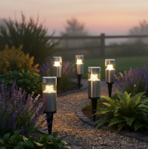 Artikel Solar tuinlamp met grondpen en LED-verlichting, 34 cm