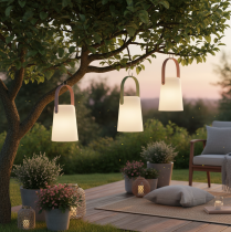 Artikel Lamp met handvat, draagbare LED-lamp voor binnen- en buitengebruik, 22 cm, 3 stuks