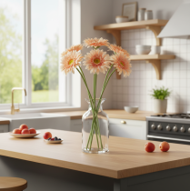 Artikel Kunstmatige gerbera's, abrikooskleur, 47 cm, 6 stuks