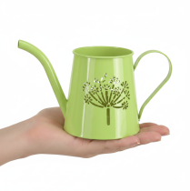 Artikel Decoratieve metalen gieter, met paardenbloemmotief, groen, 12 cm hoog, 2 stuks, decoratieve vaas, shabby chic
