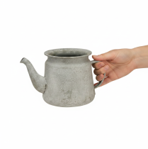 Artikel Decoratieve metalen theepot, vintage stijl, grijs, 24×14×14 cm, retro shabby chic stijl