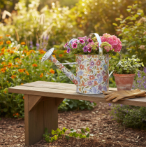 Artikel Decoratieve metalen gieter, vintage bloempot, Ø18cm