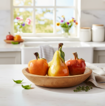 Artikel Kunstmatige fruitset: appel en peer, decoratief item voor de herfst, 12 cm, 3 stuks