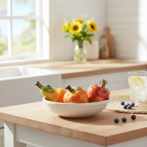 Artikel Kunstmatige fruitset: appel en peer, decoratief item voor de herfst, 12 cm, 3 stuks