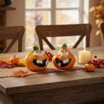 Artikel Decoratieve pompoenfiguurtjes als leuke herfstdecoratie, 6 cm, 2 stuks