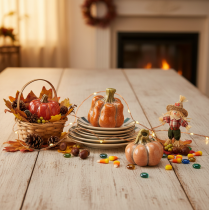 Artikel Pompoenenset: Kleine decoratieve pompoenen voor herfstdecoratie, 5 cm, 3 stuks