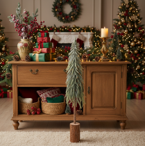 Artikel Kunstkerstboom met voet, mat, als winterdecoratie, 90 cm