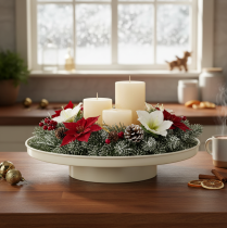 Artikel Decoratief dienblad van 30 cm met metalen schotel voor plantendecoratie