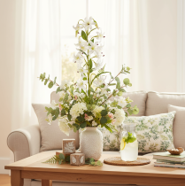 Artikel Kunstmatige witte lelie met lange bloemtak, decoratief, 80 cm