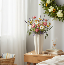 Artikel Moderne geribbelde vaas, hoge decoratieve vaas voor droogbloemen, 38 cm