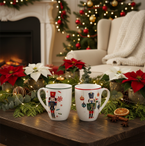 Artikel Kerstmok met notenkraker- en zuurstokmotief, 10 cm, 2 stuks
