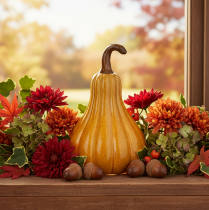 Artikel Decoratieve pompoen voor tafeldecoratie Halloween 18cm