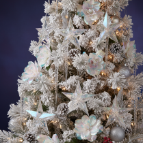 Artikel Decoratieve sterornamenten, iriserend transparant acryl, kerstboomversiering, 9 cm, 6 stuks