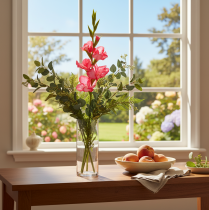Artikel Kunstmatige gladiolen met decoratieve bloemen, 88 cm
