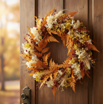 Artikel Gedroogde en geconserveerde varenbladeren voor bloemschikken en herfstdecoratie, 42 cm, 10 stuks