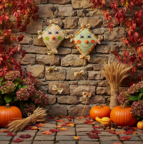 Artikel Decoratieve draak met gezicht en ophanghaak, herfstdecoratie, 40 cm, 2 stuks