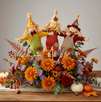 Artikel Decoratieve vogelverschrikkerfiguur op een stok voor knutselwerkjes en planten, 60 cm