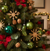 Artikel Glazen kerstaugurk, kerstboomversiering om op te hangen, 7 cm, 4 stuks