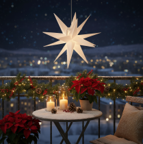 Artikel Decoratieve LED-ster, warm wit, voor buiten, met timer, 40 cm