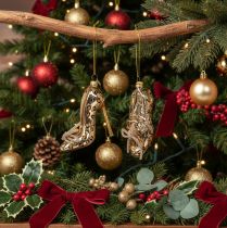 Artikel Glazen schoenornament met luipaardprint, kerstboomversiering, 13 cm, 2 stuks