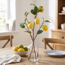 Artikel Kunstmatige citroentak decoratie, tak met 3 gele citroenen, 65cm, kunstplant, decoratief accessoire