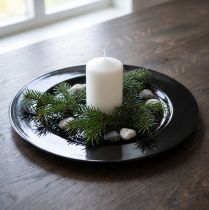Artikel Decoratief bord zwart plat glanzend kunststof Ø28cm H2cm