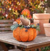 Artikel Pompoen plantenpot oranje/geelgroen van sisal Ø15cm H9cm
