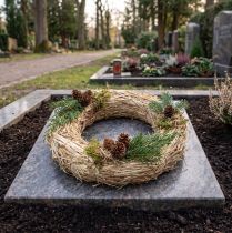 Artikel Strokrans Ø18cm - 10 stuks naturel - adventskrans, grafkrans, knutselmateriaal