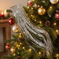 Artikel Kerstversiering met zilveren glitters, feestdecoratie, 50×40cm, 2 stuks