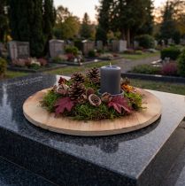 Artikel Decoratieve houten schijfgevlamde onderzetter rustiek multiplex Ø24cm