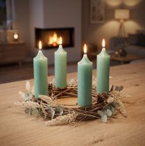 Artikel Taper kaarsen korte kaarsen groene jade voor lus Ø21/110mm 6 st