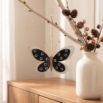 Artikel Wanddecoratie Vlinder Deco Zwart Wit Goud Metaal 15cm