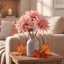 Artikel Decoratieve bloemen dahlia kunst roze bloesem Ø15cm L28cm 3 st
