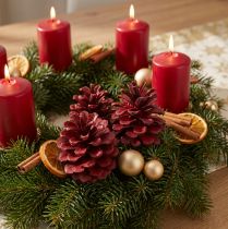 Artikel Zwarte dennenappels Bordeaux decoratieve kegels rood 6-8cm 6 st